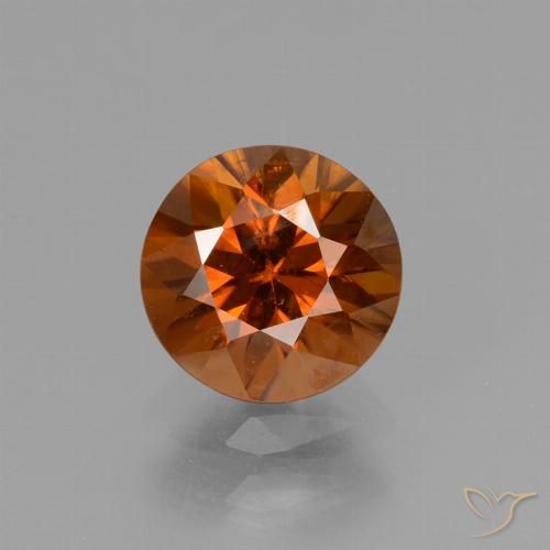 Zircone Arancione rossastra naturale da 1.49 ct, Rotondo, VS