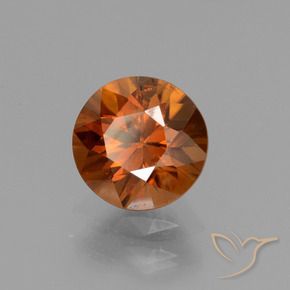 Zircone Arancione rossastra naturale da 1.49 ct, Rotondo, VS