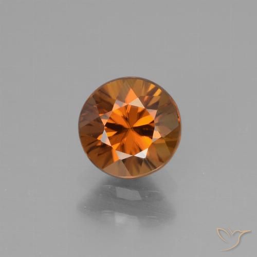 1.14ct Naturale Arancione scuro Zircone, Rotondo, VVS