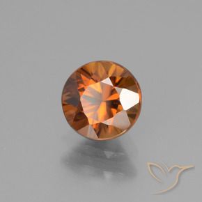 Zircone Arancione scuro naturale da 1.14 ct, Rotondo, VVS