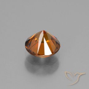 Zircone Arancione scuro naturale da 1.14 ct, Rotondo, VVS