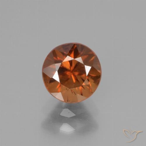 1.35ct Naturale Arancione scuro Zircone, Rotondo, VS