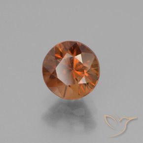Zircone Arancione scuro naturale da 1.35 ct, Rotondo, VS