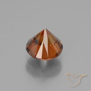 Zircone Arancione scuro naturale da 1.35 ct, Rotondo, VS