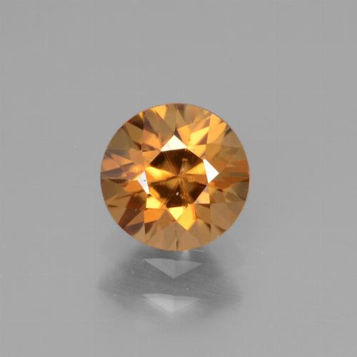Zircone naturale arancione da 1,22 ct, taglio rotondo, VVS-VS