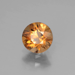 Zircone naturale arancione da 1,22 ct, taglio rotondo, VVS-VS