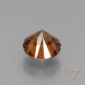 Zircone Arancio Medio naturale da 1.69 ct, Rotondo, VVS