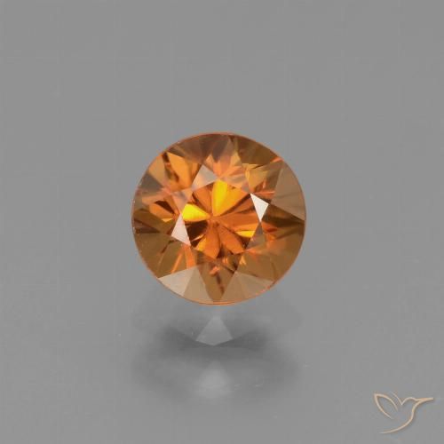 1.12ct Naturale Arancio Medio Zircone, Rotondo, VVS