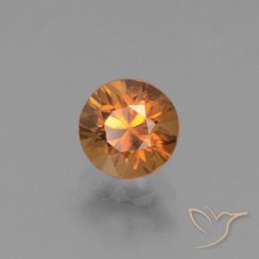 Zircone Arancio Medio naturale da 1.12 ct, Rotondo, VVS