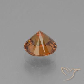 Zircone Arancio Medio naturale da 1.12 ct, Rotondo, VVS
