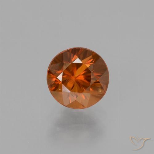 1.69ct Naturale Arancione Ambra Zircone, Rotondo, VS