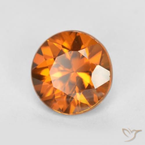 Zircone Arancione scuro naturale da 1.36 ct, Rotondo, VS