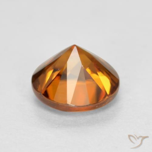 Zircone Arancione scuro naturale da 1.36 ct, Rotondo, VS