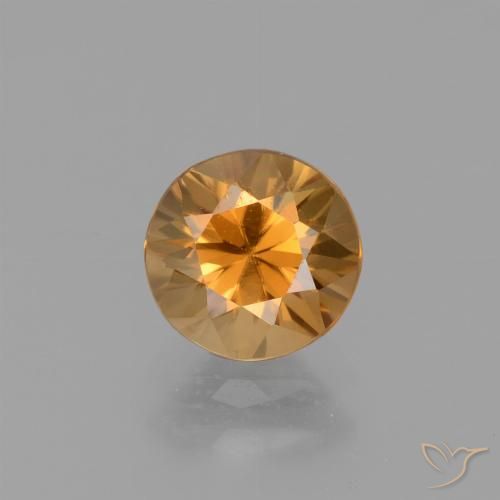 Zircone naturale dorato da 1,53 ct, taglio rotondo, VVS