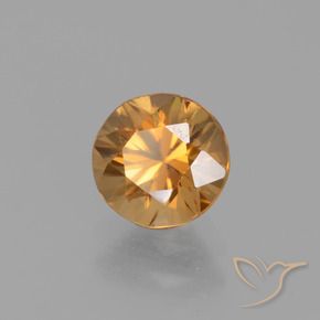 Zircone naturale dorato da 1,53 ct, taglio rotondo, VVS