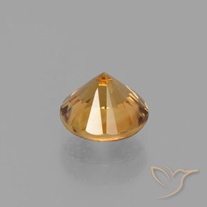 Zircone naturale dorato da 1,53 ct, taglio rotondo, VVS