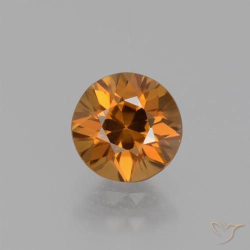 1.63ct Naturale Arancione scuro Zircone, Rotondo, VS