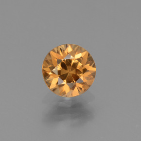 Zircone naturale oro da 1,26 ct, taglio rotondo, VVS
