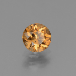 Zircone naturale oro da 1,26 ct, taglio rotondo, VVS