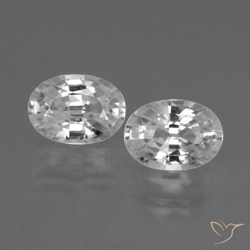 2.56ctw Naturale Bianco Zircone, Ovale, VVS