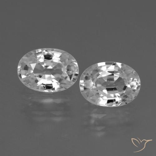 2.69ctw Naturale Bianco Zircone, Ovale, VVS-VS