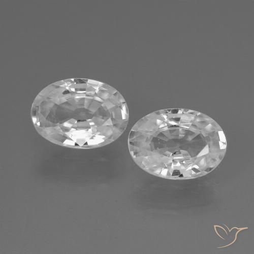 2.27ctw Naturale Bianco Zircone, Ovale, VVS