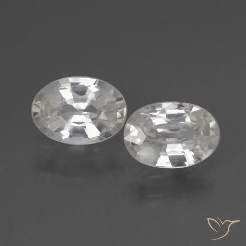 2.12ctw Naturale Bianco Zircone, Ovale, VVS-VS