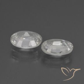 Gemme di Zircone Bianco naturale da 2.12 ct, Ovale, VVS-VS