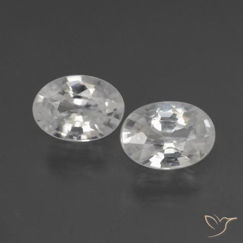 2.17ctw Naturale Bianco Zircone, Ovale, VS