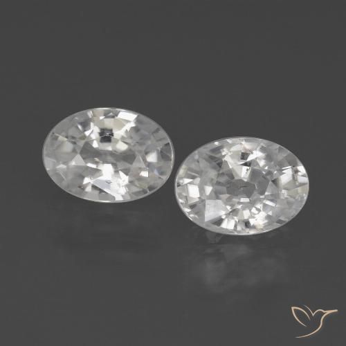 2.36ctw Naturale Bianco Zircone, Ovale, VVS