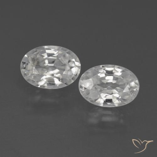 2.22ctw Naturale Bianco Zircone, Ovale, VVS-VS