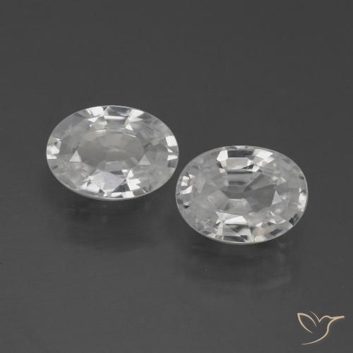 2.09ctw Naturale Bianco Zircone, Ovale, VVS-VS