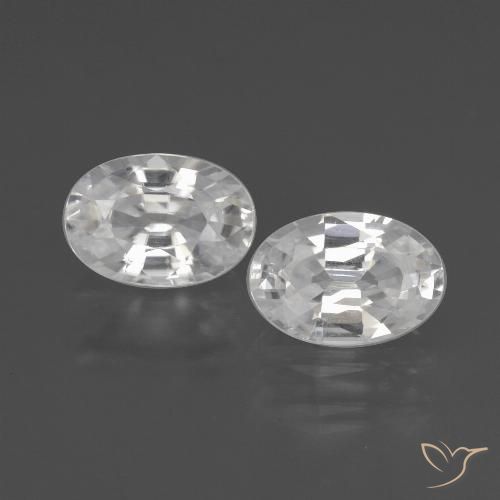 2.28ctw Naturale Bianco Zircone, Ovale, VVS