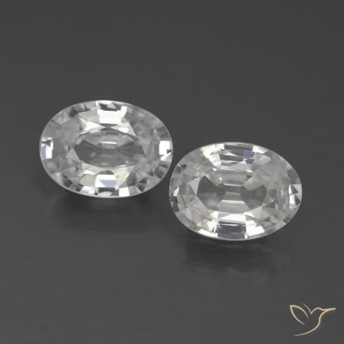 2.13ctw Naturale Bianco Zircone, Ovale, VVS-VS