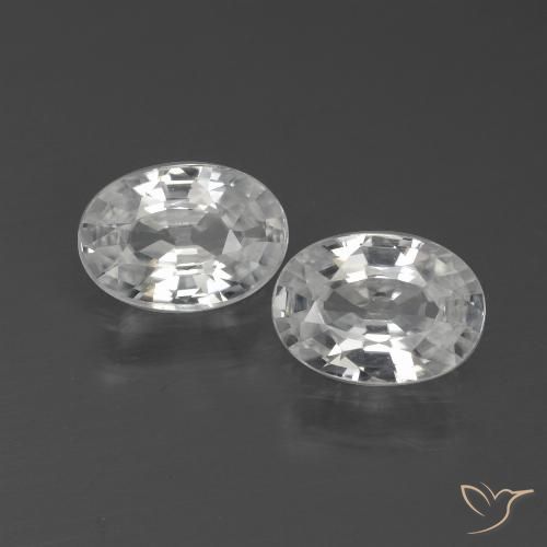 2.16ctw Naturale Bianco Zircone, Ovale, VVS