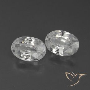 Gemme di Zircone Bianco naturale da 2.16 ct, Ovale, VVS