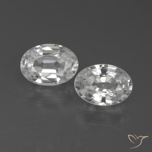2.23ctw Naturale Bianco Zircone, Ovale, VVS