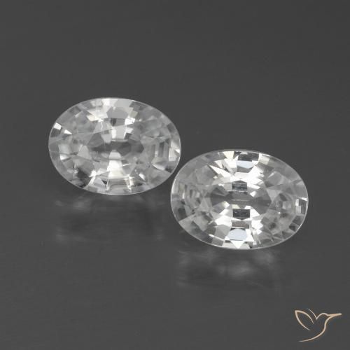 2.29ctw Naturale Bianco Zircone, Ovale, VVS-VS
