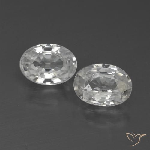 2.37ctw Naturale Bianco Zircone, Ovale, VS