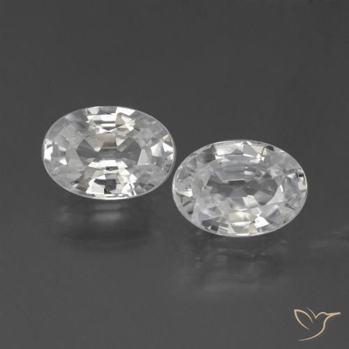2.35ctw Naturale Bianco Zircone, Ovale, VVS-VS