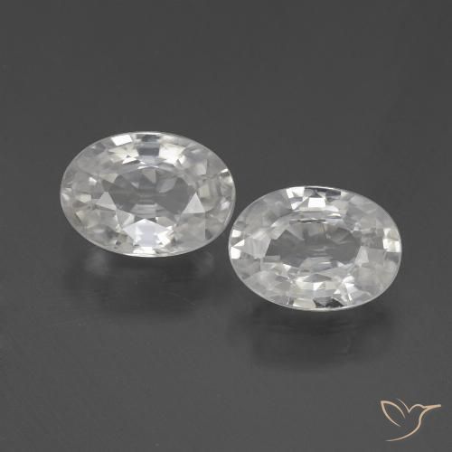 2.21ctw Naturale Bianco Zircone, Ovale, VVS
