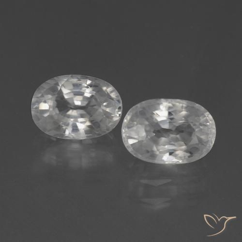 2.74ctw Naturale Bianco Zircone, Ovale, VS
