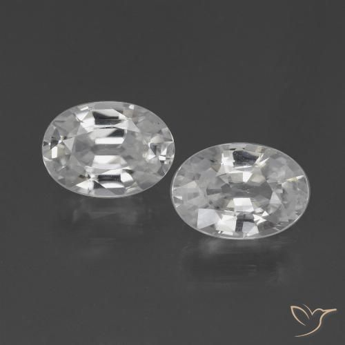 2.46ctw Naturale Bianco Zircone, Ovale, VVS-VS