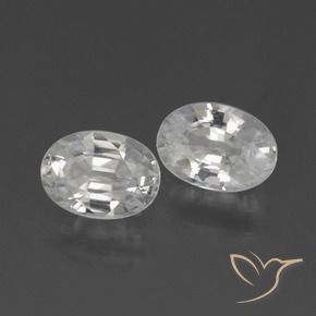 Gemme di Zircone Bianco naturale da 2.46 ct, Ovale, VVS-VS
