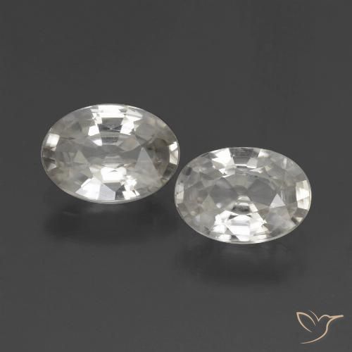 2.17ctw Naturale Bianco caldo Zircone, Ovale, VVS-VS