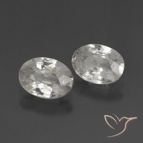 Gemme di Zircone Bianco caldo naturale da 2.17 ct, Ovale, VVS-VS