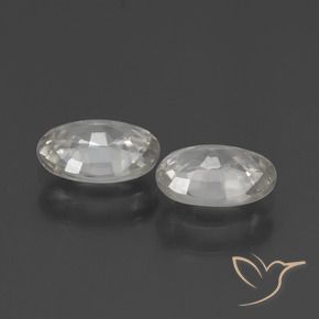 Gemme di Zircone Bianco caldo naturale da 2.17 ct, Ovale, VVS-VS