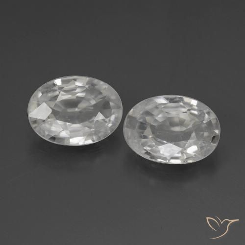 2.09ctw Naturale Bianco Zircone, Ovale, VS