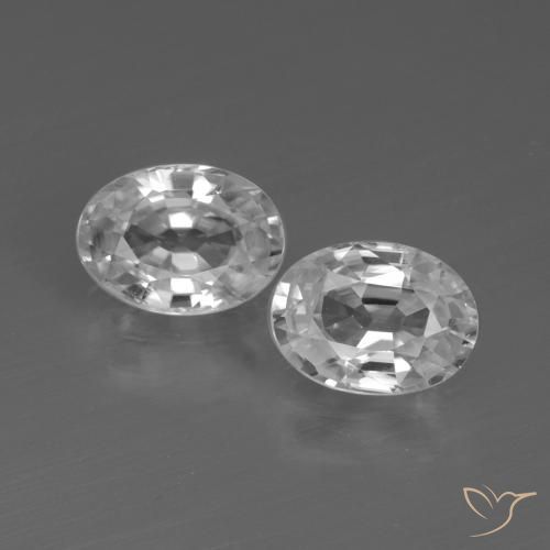 2.36ctw Naturale Bianco trasparente Zircone, Ovale, VVS-VS
