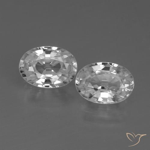 2.57ctw Naturale Bianco Zircone, Ovale, VVS